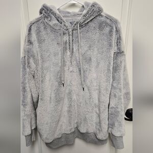 Aerie Soft Gray Zip-Up Sweater